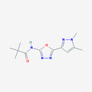 N-(5-(1,5-dimethyl-1H-pyrazol-3-yl)-1,3,4-oxadiazol-2-yl)pivalamide