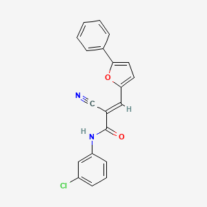 (2E)-N-(3-chlorophenyl)-2-cyano-3-(5-phenylfuran-2-yl)prop-2-enamide