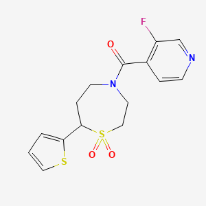 (1,1-Dioxido-7-(thiophen-2-yl)-1,4-thiazepan-4-yl)(3-fluoropyridin-4-yl)methanone