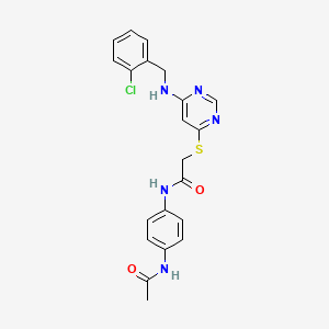 molecular formula C21H20ClN5O2S B2409435 N-(4-acetamidophenyl)-2-((6-((2-chlorobenzyl)amino)pyrimidin-4-yl)thio)acetamide CAS No. 1116006-46-2