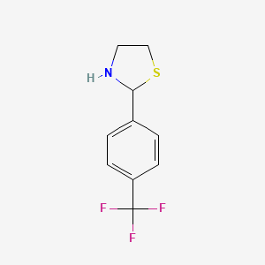 molecular formula C10H10F3NS B2409436 2-(4-(Trifluoromethyl)phenyl)thiazolidine CAS No. 937604-42-7