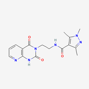 N-(2-(2,4-dioxo-1,2-dihydropyrido[2,3-d]pyrimidin-3(4H)-yl)ethyl)-1,3,5-trimethyl-1H-pyrazole-4-carboxamide