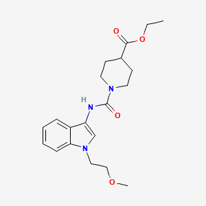 molecular formula C20H27N3O4 B2409439 ethyl 1-((1-(2-methoxyethyl)-1H-indol-3-yl)carbamoyl)piperidine-4-carboxylate CAS No. 922991-57-9