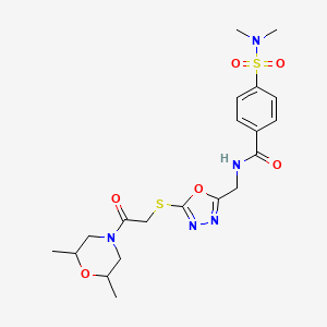 N-((5-((2-(2,6-dimethylmorpholino)-2-oxoethyl)thio)-1,3,4-oxadiazol-2-yl)methyl)-4-(N,N-dimethylsulfamoyl)benzamide