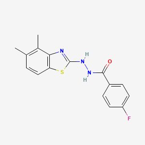 molecular formula C16H14FN3OS B2409444 N'-(4,5-dimethylbenzo[d]thiazol-2-yl)-4-fluorobenzohydrazide CAS No. 851980-35-3