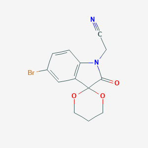 (5'-bromo-2'-oxospiro[1,3-dioxane-2,3'-indol]-1'(2'H)-yl)acetonitrile