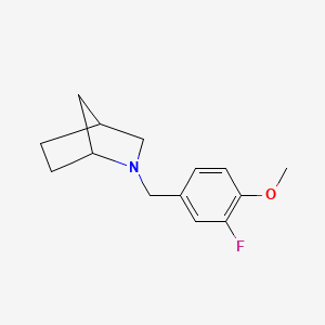molecular formula C14H18FNO B2409467 2-[(3-Fluoro-4-methoxyphenyl)methyl]-2-azabicyclo[2.2.1]heptane CAS No. 1626523-81-6