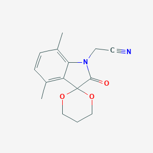 (4',7'-dimethyl-2'-oxospiro[1,3-dioxane-2,3'-indol]-1'(2'H)-yl)acetonitrile