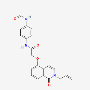 molecular formula C22H21N3O4 B2409471 N-(4-乙酰氨基苯基)-2-(1-氧代-2-丙-2-烯基异喹啉-5-基)氧代乙酰胺 CAS No. 898411-71-7