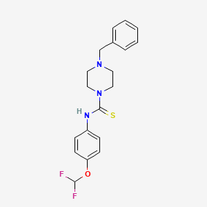 molecular formula C19H21F2N3OS B2409475 N-[4-(difluoromethoxy)phenyl]-4-(phenylmethyl)-1-piperazinecarbothioamide CAS No. 398996-28-6