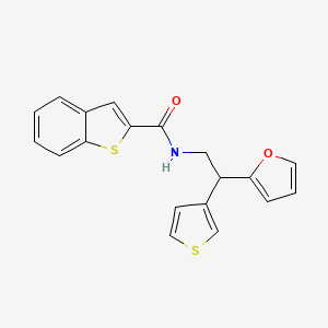 molecular formula C19H15NO2S2 B2409477 N-(2-(furan-2-yl)-2-(thiophen-3-yl)ethyl)benzo[b]thiophene-2-carboxamide CAS No. 2097894-40-9