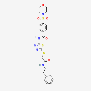 molecular formula C23H25N5O5S3 B2409480 4-(吗啉磺酰基)-N-(5-((2-氧代-2-(苯乙胺基)乙基)硫代)-1,3,4-噻二唑-2-基)苯甲酰胺 CAS No. 896025-17-5