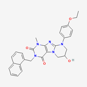 molecular formula C28H27N5O4 B2409483 9-(4-ethoxyphenyl)-7-hydroxy-1-methyl-3-(naphthalen-1-ylmethyl)-7,8-dihydro-6H-purino[7,8-a]pyrimidine-2,4-dione CAS No. 848748-99-2