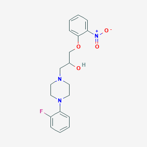 molecular formula C19H22FN3O4 B2409485 1-[4-(2-Fluorophenyl)piperazin-1-yl]-3-(2-nitrophenoxy)propan-2-ol CAS No. 402947-40-4