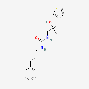 molecular formula C18H24N2O2S B2409489 3-{2-Hydroxy-2-[(thiophen-3-yl)methyl]propyl}-1-(3-phenylpropyl)urea CAS No. 2097935-11-8