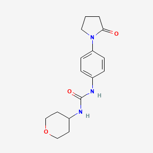 molecular formula C16H21N3O3 B2409497 1-(4-(2-oxopyrrolidin-1-yl)phenyl)-3-(tetrahydro-2H-pyran-4-yl)urea CAS No. 2034620-81-8