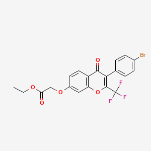 molecular formula C20H14BrF3O5 B2409505 Ethyl 2-[3-(4-bromophenyl)-4-oxo-2-(trifluoromethyl)chromen-7-yl]oxyacetate CAS No. 847855-94-1