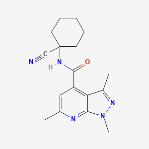 molecular formula C17H21N5O B2409527 N-(1-Cyanocyclohexyl)-1,3,6-trimethylpyrazolo[3,4-b]pyridine-4-carboxamide CAS No. 2133698-28-7