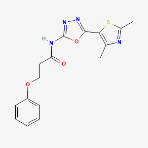 molecular formula C16H16N4O3S B2409541 N-(5-(2,4-dimethylthiazol-5-yl)-1,3,4-oxadiazol-2-yl)-3-phenoxypropanamide CAS No. 1251686-44-8