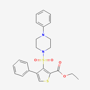molecular formula C23H24N2O4S2 B2409542 Ethyl 4-phenyl-3-[(4-phenylpiperazin-1-yl)sulfonyl]thiophene-2-carboxylate CAS No. 932353-85-0
