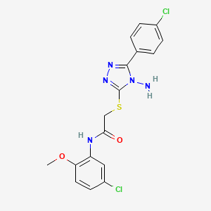 molecular formula C17H15Cl2N5O2S B2409544 2-{[4-amino-5-(4-chlorophenyl)-4H-1,2,4-triazol-3-yl]sulfanyl}-N-(5-chloro-2-methoxyphenyl)acetamide CAS No. 727693-47-2