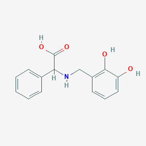 molecular formula C15H15NO4 B2409548 2-{[(2,3-Dihydroxyphenyl)methyl]amino}-2-phenylacetic acid CAS No. 1457525-19-7