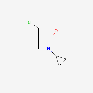 molecular formula C8H12ClNO B2409549 3-(Chloromethyl)-1-cyclopropyl-3-methylazetidin-2-one CAS No. 2219371-61-4