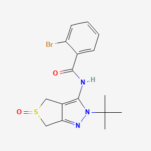 molecular formula C16H18BrN3O2S B2409550 2-溴-N-(2-(叔丁基)-5-氧代-4,6-二氢-2H-噻吩[3,4-c]吡唑-3-基)苯甲酰胺 CAS No. 958587-44-5