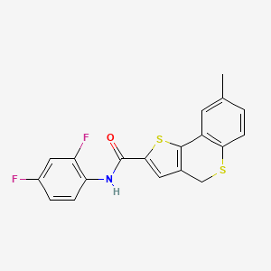 molecular formula C19H13F2NOS2 B2409553 N-(2,4-difluorophenyl)-8-methyl-4H-thieno[3,2-c]thiochromene-2-carboxamide CAS No. 477887-20-0
