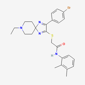 molecular formula C25H29BrN4OS B2409554 2-((3-(4-溴苯基)-8-乙基-1,4,8-三氮杂螺[4.5]癸-1,3-二烯-2-基)硫代)-N-(2,3-二甲苯基)乙酰胺 CAS No. 1189727-03-4