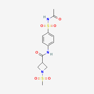 molecular formula C13H17N3O6S2 B2409563 N-(4-(N-acetylsulfamoyl)phenyl)-1-(methylsulfonyl)azetidine-3-carboxamide CAS No. 1448051-91-9