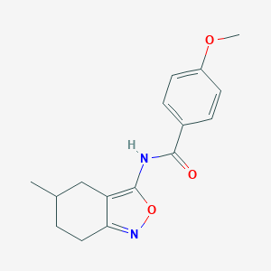 molecular formula C16H18N2O3 B240958 4-methoxy-N-(5-methyl-4,5,6,7-tetrahydro-2,1-benzisoxazol-3-yl)benzamide 