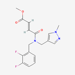 molecular formula C17H17F2N3O3 B2409582 Methyl (E)-4-[(2,3-difluorophenyl)methyl-[(1-methylpyrazol-4-yl)methyl]amino]-4-oxobut-2-enoate CAS No. 2411338-28-6