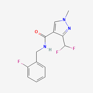 molecular formula C13H12F3N3O B2409583 3-(Difluoromethyl)-N-[(2-fluorophenyl)methyl]-1-methylpyrazole-4-carboxamide CAS No. 2325048-37-9