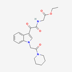 molecular formula C21H25N3O5 B2409607 ethyl 2-(2-oxo-2-{1-[2-oxo-2-(piperidin-1-yl)ethyl]-1H-indol-3-yl}acetamido)acetate CAS No. 872861-06-8