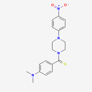 molecular formula C19H22N4O2S B2409663 N,N-dimethyl-4-[4-(4-nitrophenyl)piperazine-1-carbothioyl]aniline CAS No. 459200-33-0