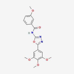 molecular formula C19H19N3O6 B2409687 3-methoxy-N-[5-(3,4,5-trimethoxyphenyl)-1,3,4-oxadiazol-2-yl]benzamide CAS No. 891117-35-4