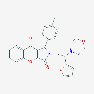 molecular formula C28H26N2O5 B240974 2-[2-(2-Furyl)-2-(4-morpholinyl)ethyl]-1-(4-methylphenyl)-1,2-dihydrochromeno[2,3-c]pyrrole-3,9-dione 
