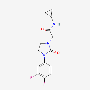 molecular formula C14H15F2N3O2 B2409740 N-cyclopropyl-2-[3-(3,4-difluorophenyl)-2-oxoimidazolidin-1-yl]acetamide CAS No. 1257548-05-2