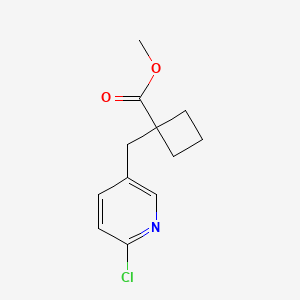 molecular formula C12H14ClNO2 B2409776 Methyl 1-[(6-chloropyridin-3-yl)methyl]cyclobutane-1-carboxylate CAS No. 2418726-31-3