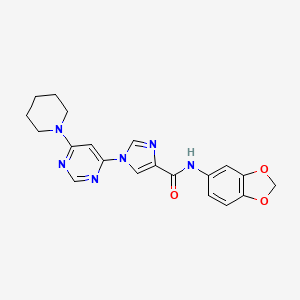 molecular formula C20H20N6O3 B2409793 N-(2H-1,3-benzodioxol-5-yl)-1-[6-(piperidin-1-yl)pyrimidin-4-yl]-1H-imidazole-4-carboxamide CAS No. 1251707-73-9