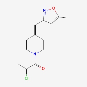 2-Chloro-1-[4-[(5-methyl-1,2-oxazol-3-yl)methylidene]piperidin-1-yl]propan-1-one