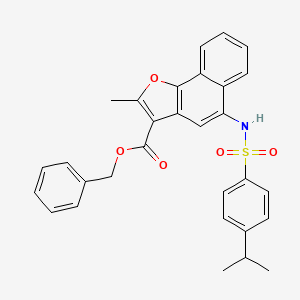 molecular formula C30H27NO5S B2409889 benzyl 2-methyl-5-[4-(propan-2-yl)benzenesulfonamido]naphtho[1,2-b]furan-3-carboxylate CAS No. 442553-92-6