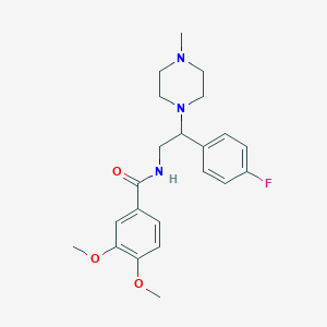 molecular formula C22H28FN3O3 B2409907 N-[2-(4-fluorophenyl)-2-(4-methylpiperazin-1-yl)ethyl]-3,4-dimethoxybenzamide CAS No. 898414-43-2