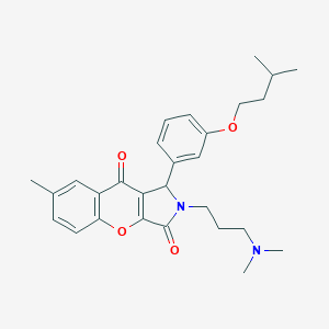 molecular formula C28H34N2O4 B240991 2-[3-(Dimethylamino)propyl]-7-methyl-1-[3-(3-methylbutoxy)phenyl]-1,2-dihydrochromeno[2,3-c]pyrrole-3,9-dione 