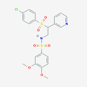 N-[2-[(4-chlorophenyl)sulfonyl]-2-(3-pyridinyl)ethyl]-3,4-dimethoxybenzenesulfonamide