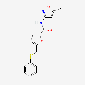 N-(5-methyl-1,2-oxazol-3-yl)-5-(phenylsulfanylmethyl)furan-2-carboxamide