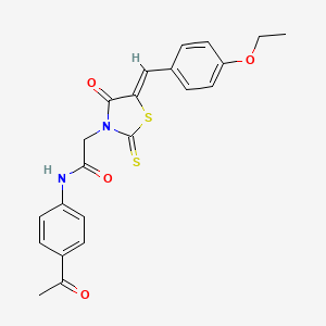 N-(4-acetylphenyl)-2-[(5Z)-5-[(4-ethoxyphenyl)methylidene]-4-oxo-2-sulfanylidene-1,3-thiazolidin-3-yl]acetamide