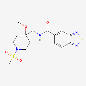 molecular formula C15H20N4O4S2 B2409968 N-[(1-methanesulfonyl-4-methoxypiperidin-4-yl)methyl]-2,1,3-benzothiadiazole-5-carboxamide CAS No. 2415568-58-8
