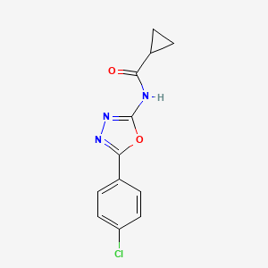 molecular formula C12H10ClN3O2 B2409973 N-[5-(4-chlorophenyl)-1,3,4-oxadiazol-2-yl]cyclopropanecarboxamide CAS No. 865287-18-9